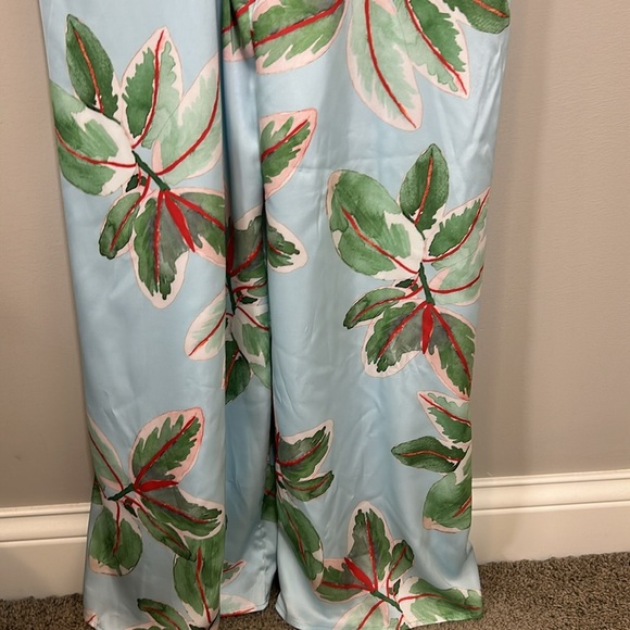 Anthropologie Hutch Ruched Jumpsuit Light Blue Tropical Sz 10 NEW - Picture 9 of 16